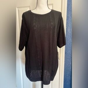 Alfred Dunner Elegant Black Knit Top